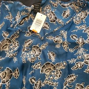 Teal Floral Cold-Shoulder Top